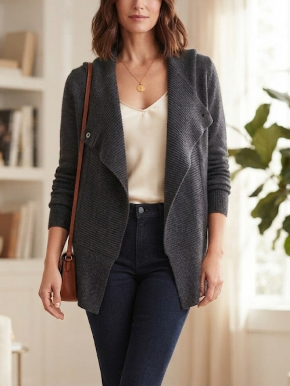 Anthropologie NFPstudio Women 100%Merino Wool Cardigan Open Toe Sweater Sz 2/S